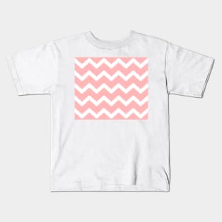 Zigzag geometric pattern - pink and white. Kids T-Shirt